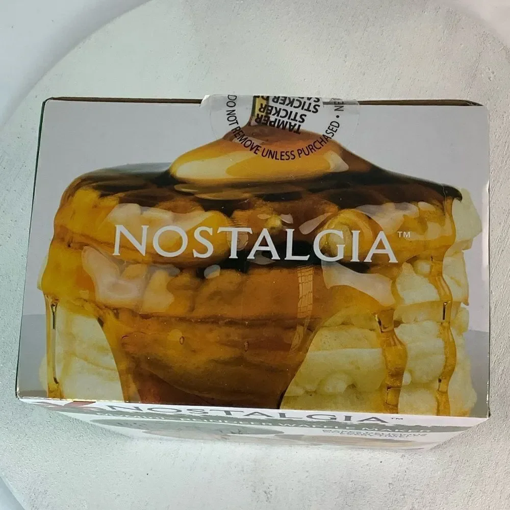 New! Nostalgia My Mini Reindeer Waffle Maker Compact Size 5